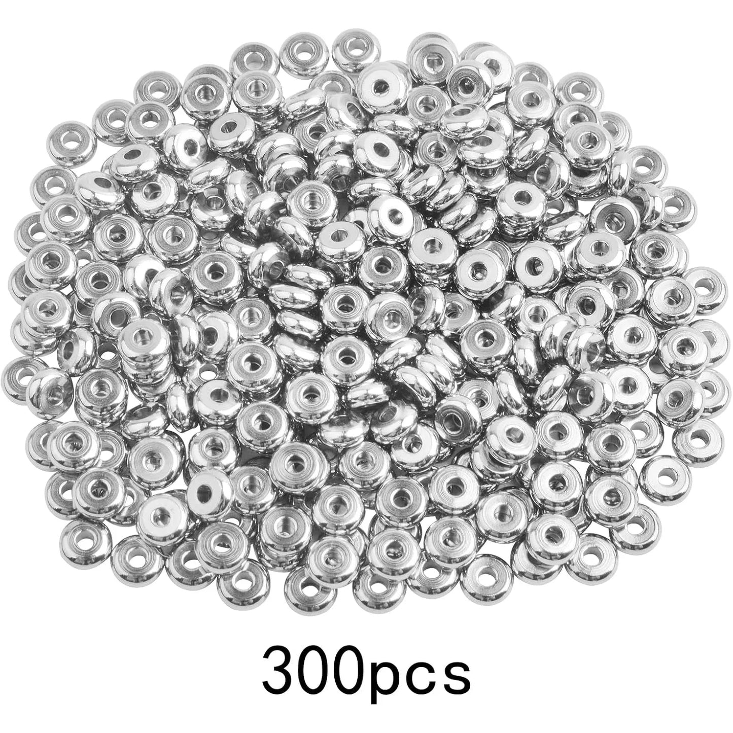 300pcs Flat Round Stainless Steel Disc Spacer Beads Accessories for DIY's