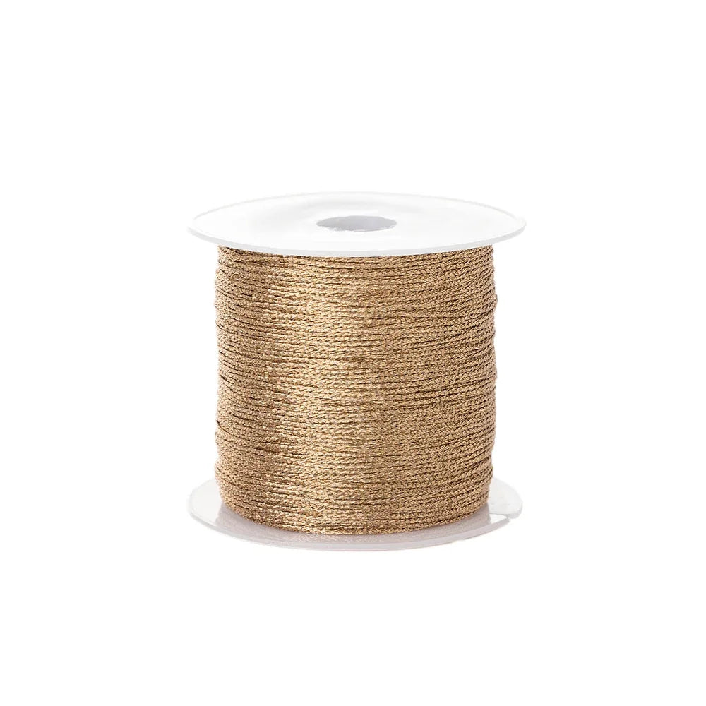 0.4mm Nylon Gold Silver Thread Cord 50m for DIY Jewelry, Beading & Crafts