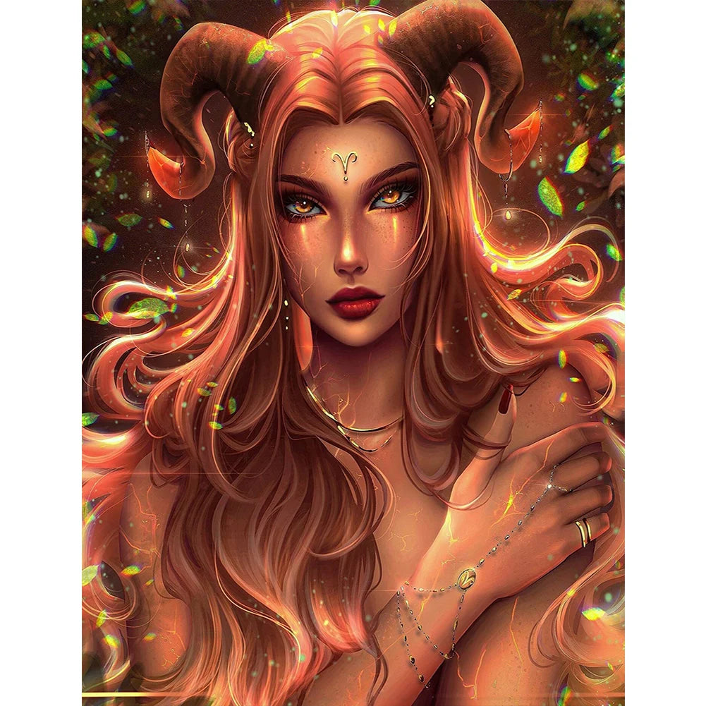 5D DIY Full Round Drill Diamond Painting Constellation Girl Kit