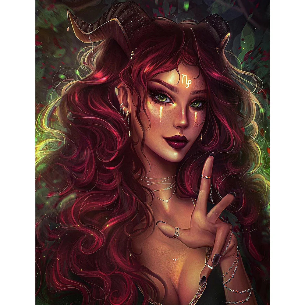 5D DIY Full Round Drill Diamond Painting Constellation Girl Kit