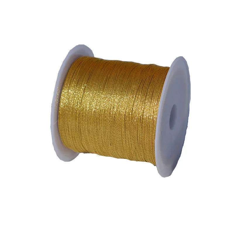 0.4mm Nylon Gold Silver Thread Cord 50m for DIY Jewelry, Beading & Crafts