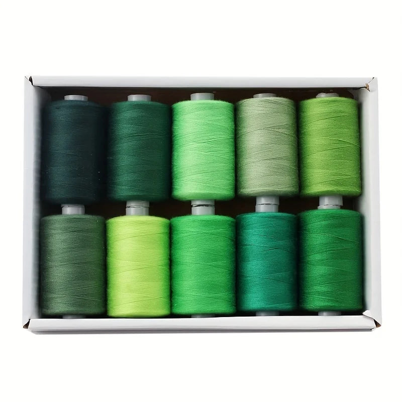 10 Spool Polyester Thread Set – 1000 Yards Each for Sewing & Quilting