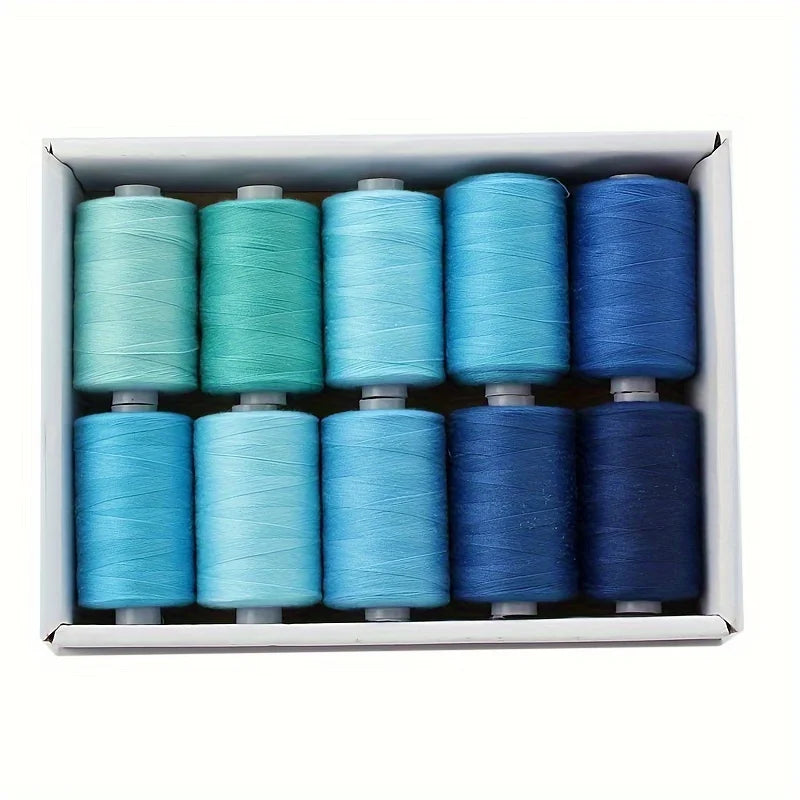 10 Spool Polyester Thread Set – 1000 Yards Each for Sewing & Quilting