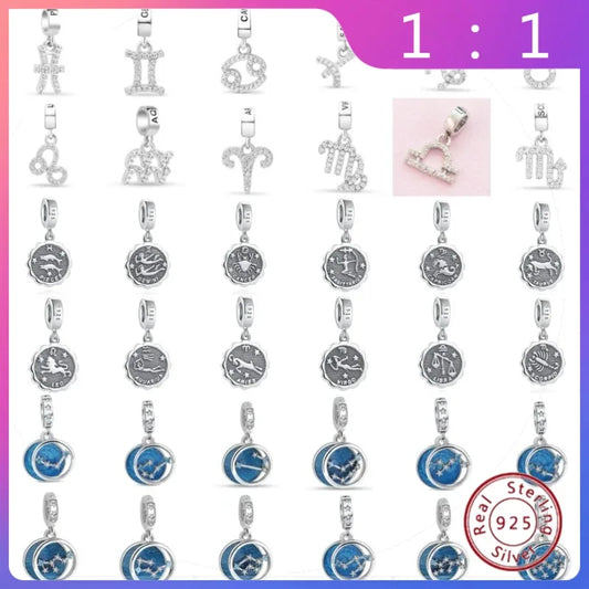 DIY Zodiac Charms are Plated 925 Joyería Femenina:
