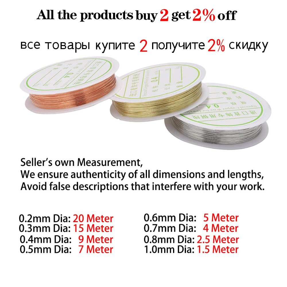 Roll Sturdy Copper Beading Wire 0.2mm to1mm