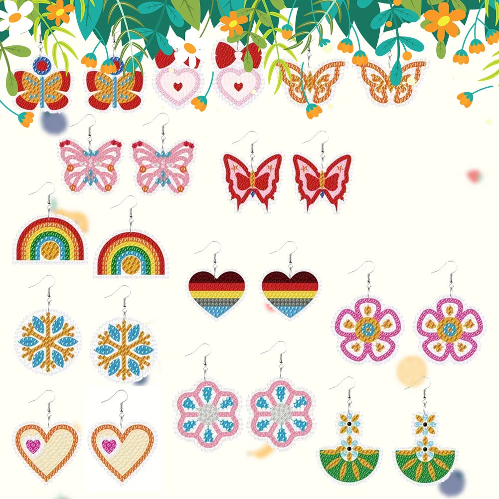 12 Pairs Diamond Painting Earring Making Kit