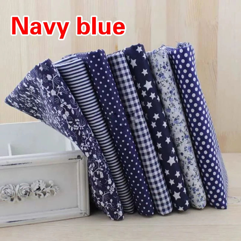 7pcs 25x25cm Cotton Fabric Squares for Sewing & Quilting