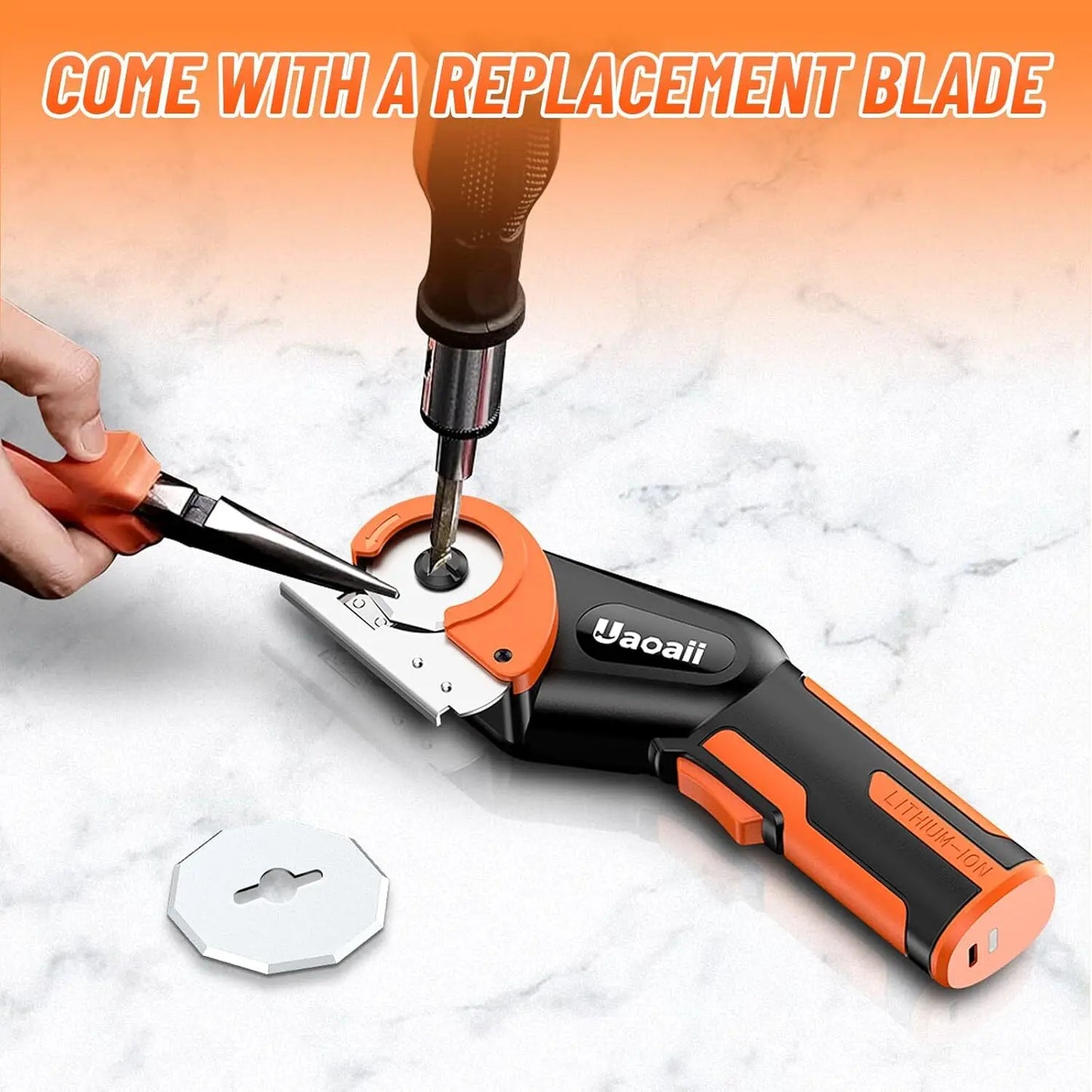 Rechargeable Cordless Scissors, Rotary, Box Cutter for Carpet, Fabric, Leather