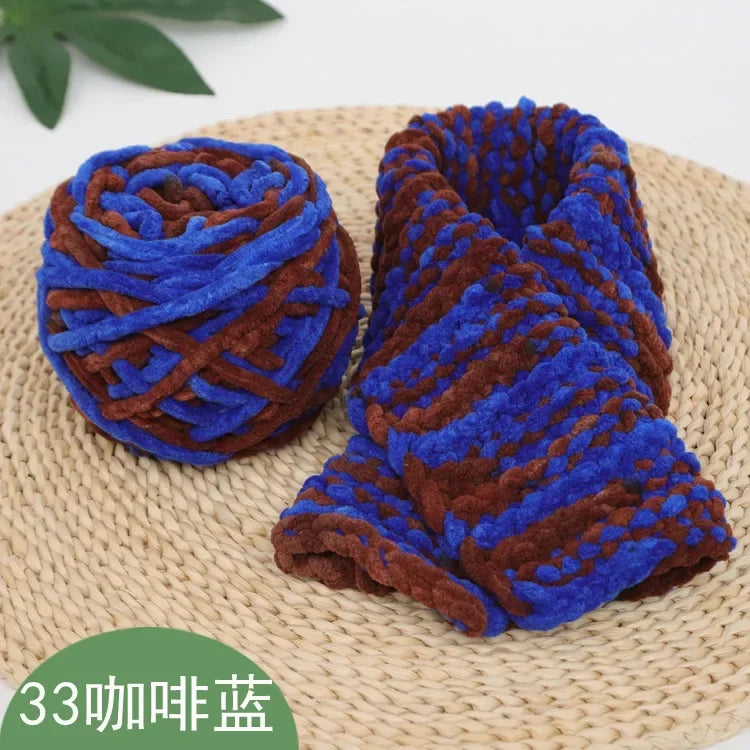 100g/ball Chenille Knitting, Soft Ice Strip Line Cotton Yarn