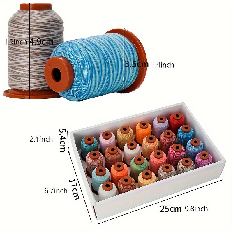 Rainbow Variegated Polyester Sewing Machine Thread