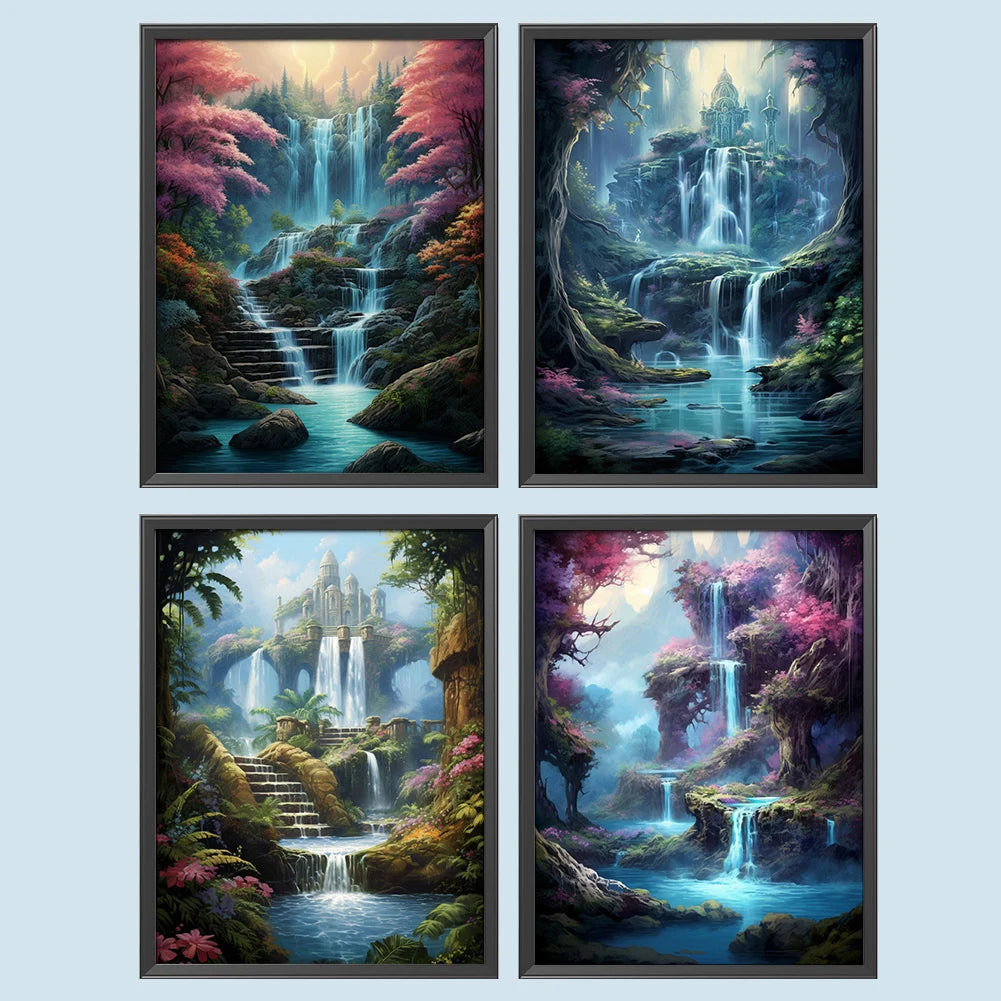 5D DIY Full Round Drill Diamond Painting Waterfall Kit