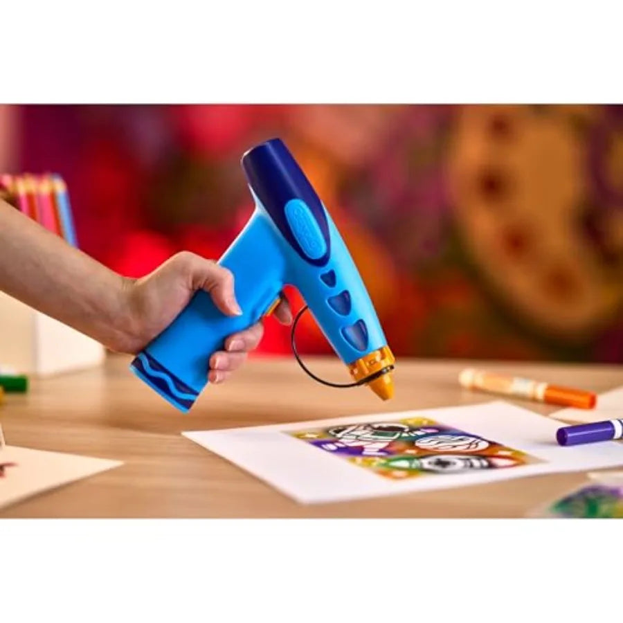 Battery-Powered Airbrush Spray Art Kit with 8 Washable Markers and 5 Stencils for DIY Craft Projects
