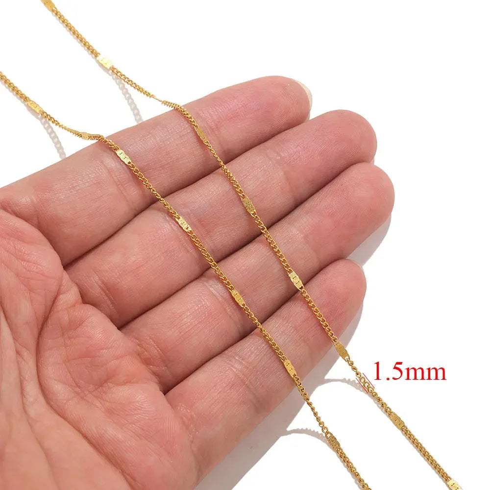 2meters Lips Beads Chain Stainless Steel Cable For Jewelry Making DIY
