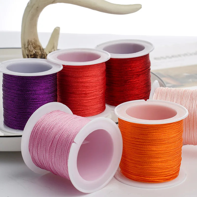 0.4mm Nylon Gold Silver Thread Cord 50m for DIY Jewelry, Beading & Crafts