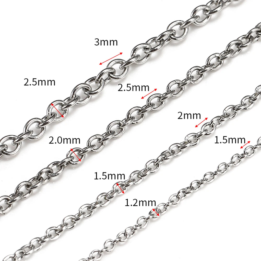 10M Stainless Steel O-Link Chain for Jewelry Making