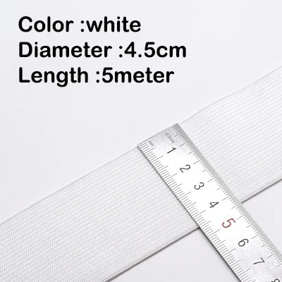 5Meters Sewing Elastic Band, High Elasticity, Waistband White, Black 10-60MM