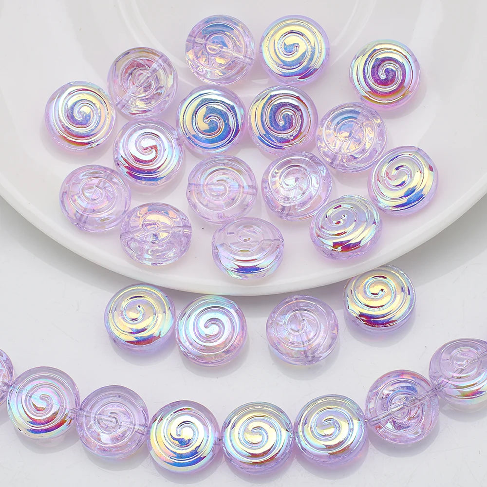 30Pcs Crystal Glass Round Beads Screw thread