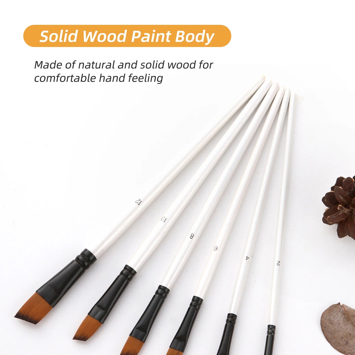 24pcs Artist Paint Brushes with Nylon Hair Set