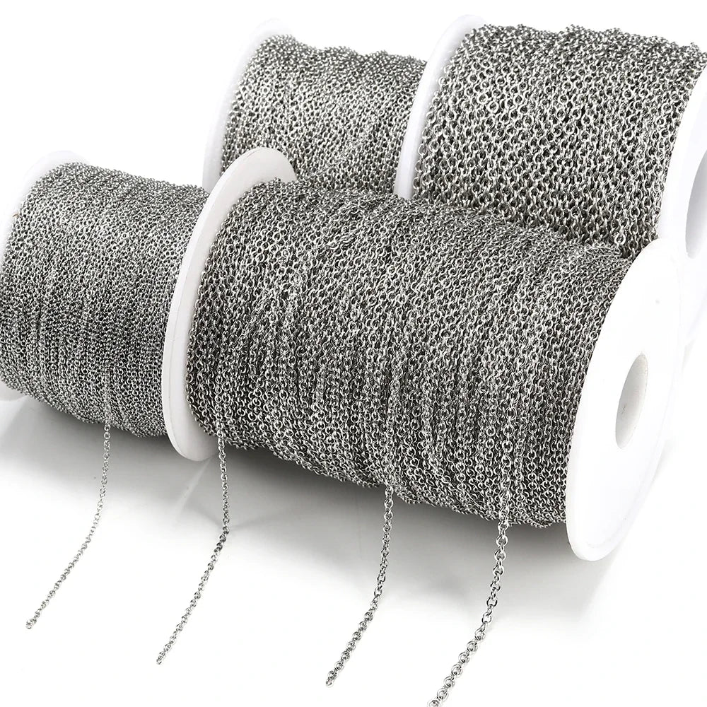 10M Stainless Steel O-Link Chain for Jewelry Making