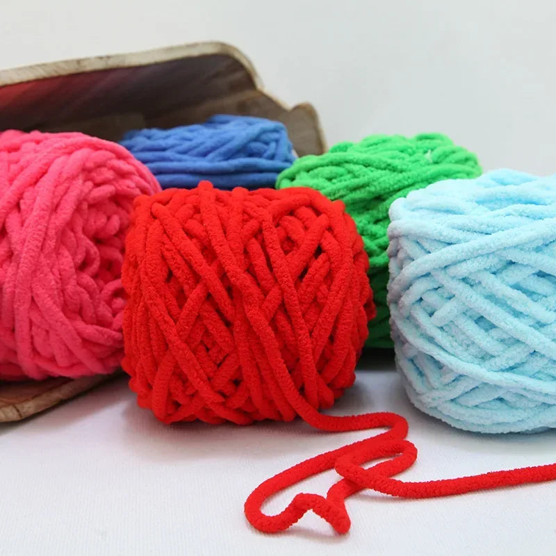 100g/ball Chenille Knitting, Soft Ice Strip Line Cotton Yarn