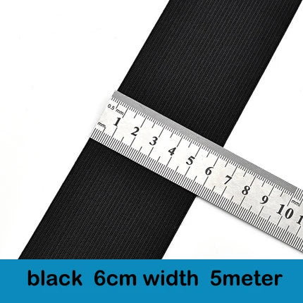 5Meters Sewing Elastic Band, High Elasticity, Waistband White, Black 10-60MM