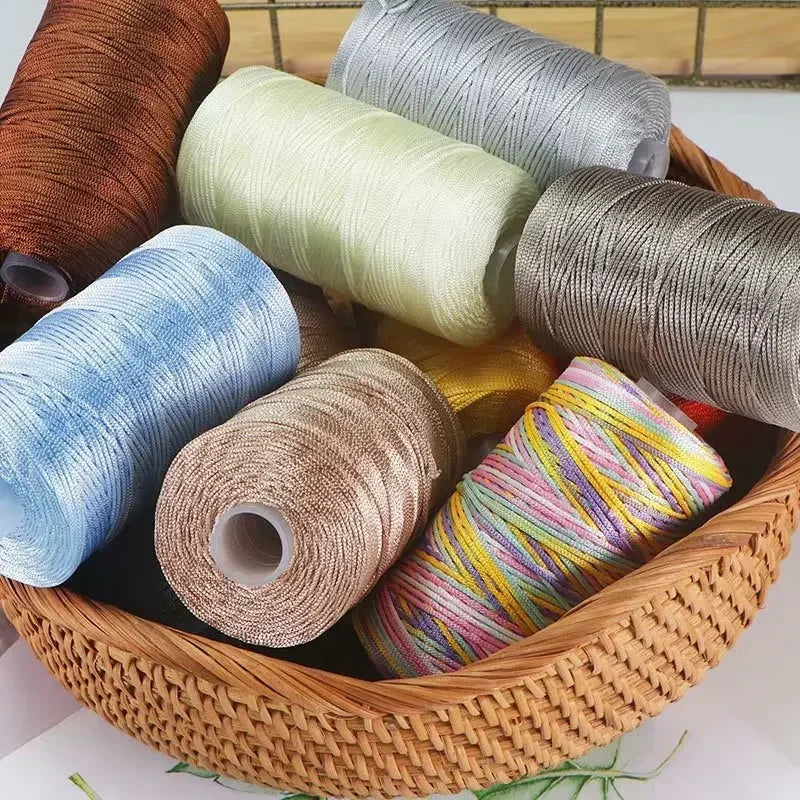 New Summer Crochet Colorful Nylon Yarn 1.5mm/100g  Thin Ice Cotton Thread.