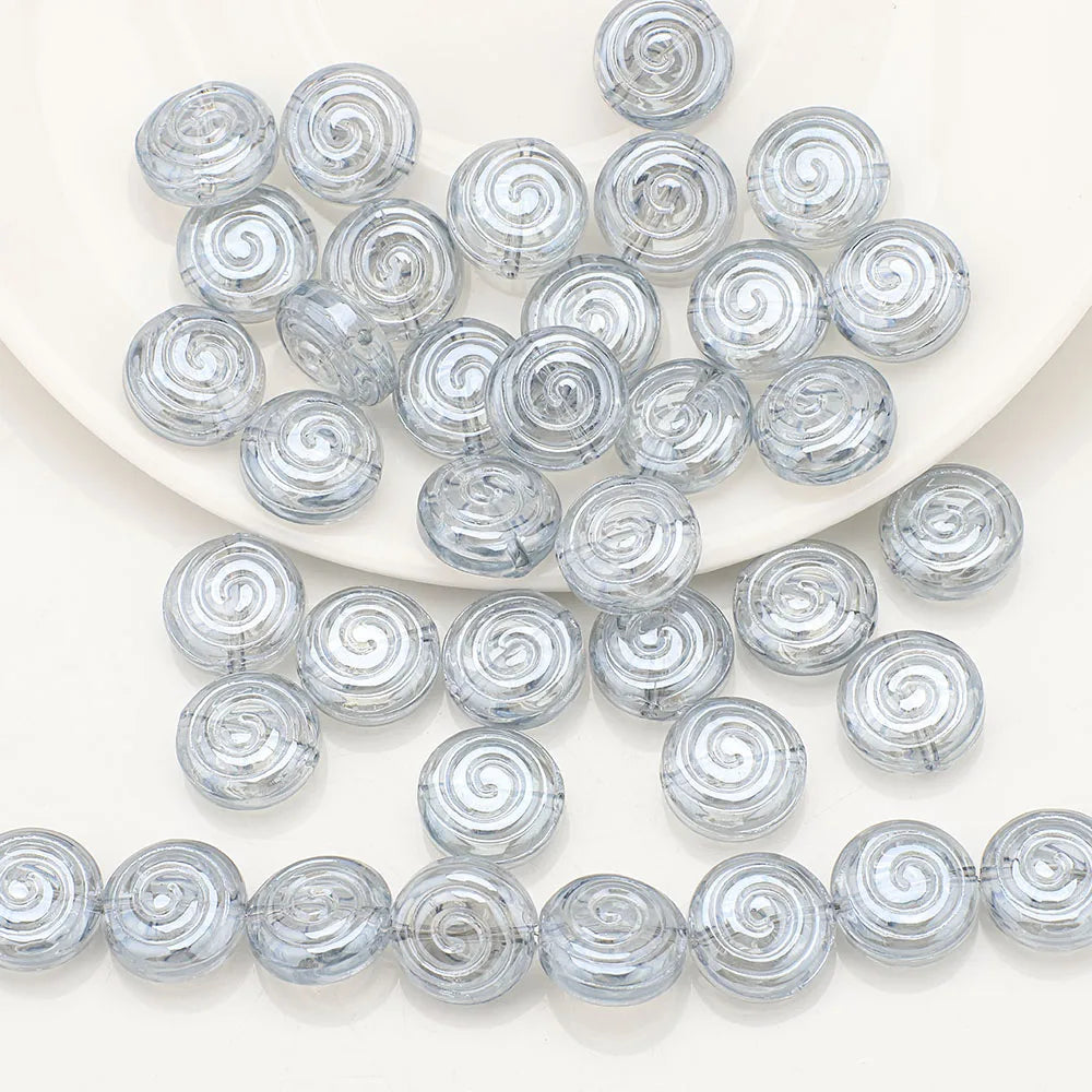 30Pcs Crystal Glass Round Beads Screw thread
