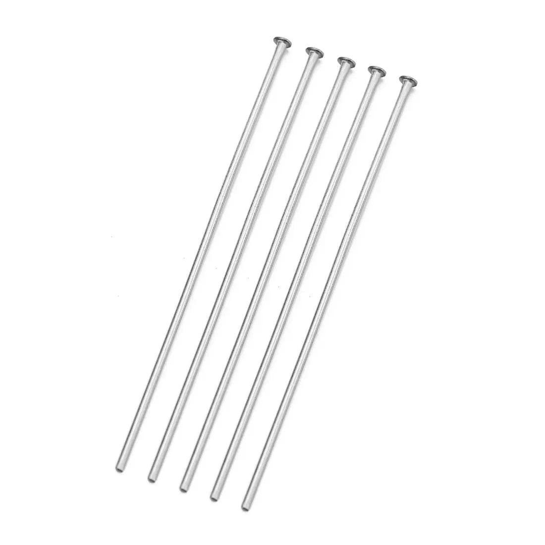 100pcs Stainless Steel Flat Head Pin Eye Pin Round Ball Pin 15 20 25 30 35 40 45 50mm Needle Pin Finding for DIY Jewelry Making