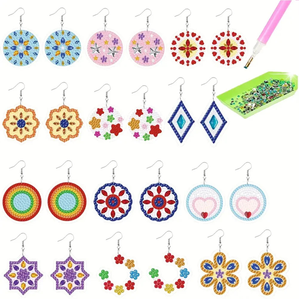 12 Pairs Diamond Painting Earring Making Kit