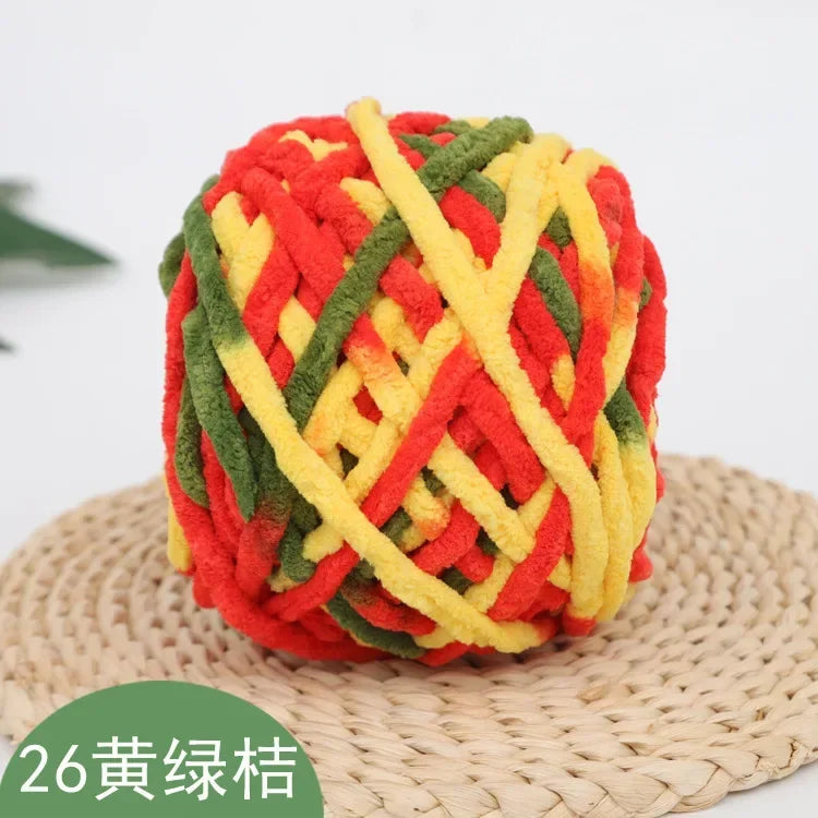 100g/ball Chenille Knitting, Soft Ice Strip Line Cotton Yarn