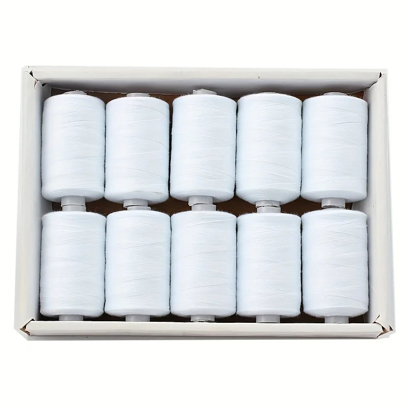 10 Spool Polyester Thread Set – 1000 Yards Each for Sewing & Quilting