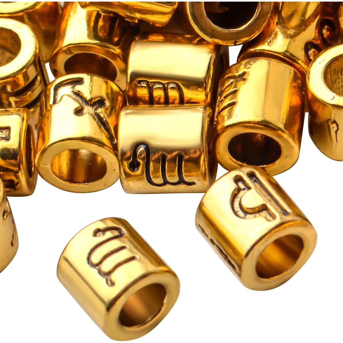 60pcs Zodiac Signs Alloy Constellation Spacer Beads for Bracelet Necklace Jewelry Making