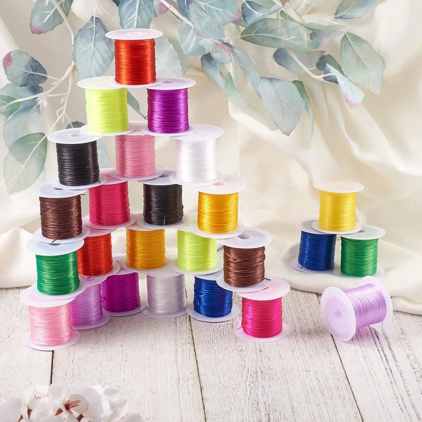 25rolls/Bag 0.8mm Elastic Stretch Fibre Wire Jewelry Making