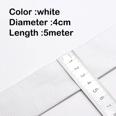 5Meters Sewing Elastic Band, High Elasticity, Waistband White, Black 10-60MM