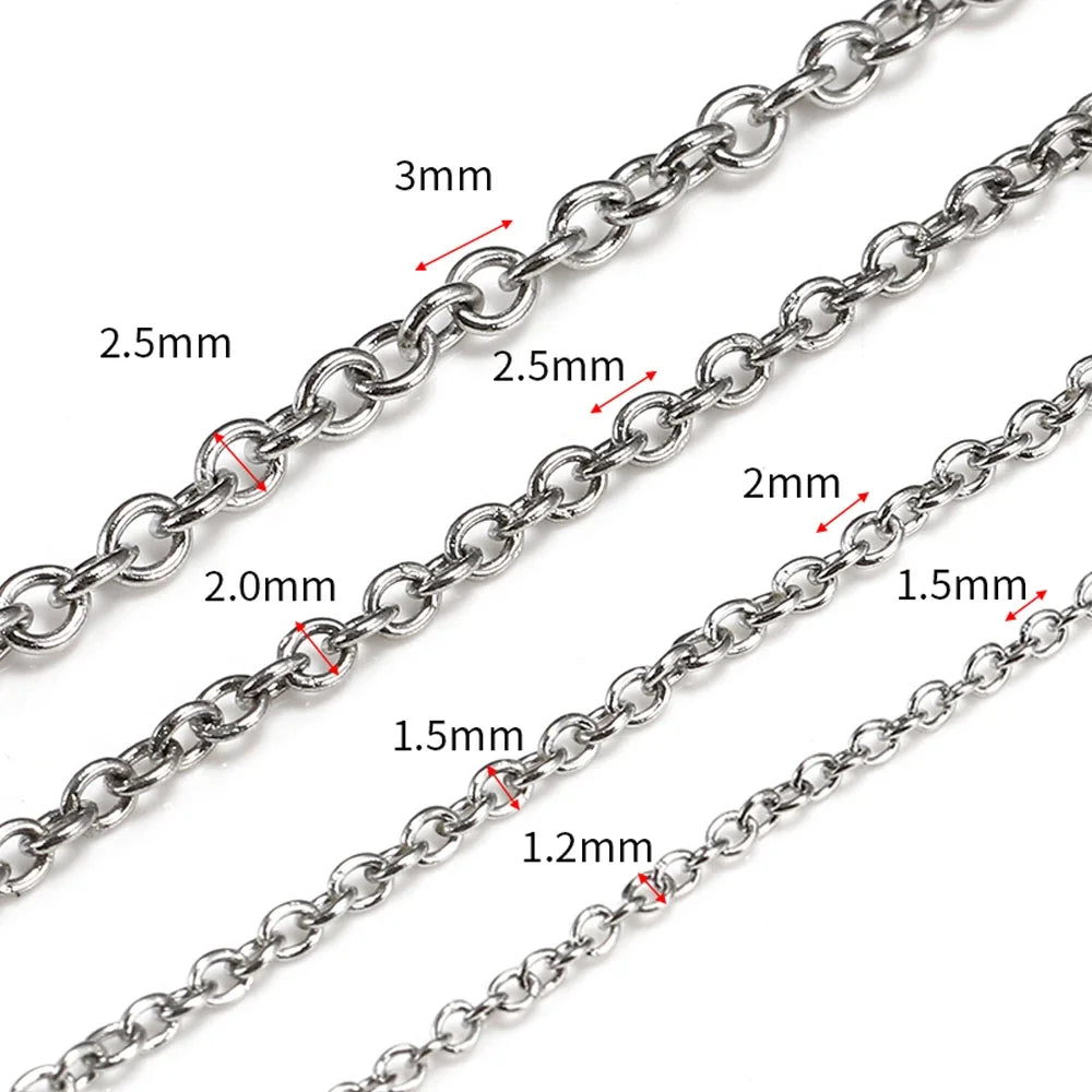 10M Stainless Steel O-Link Chain for Jewelry Making