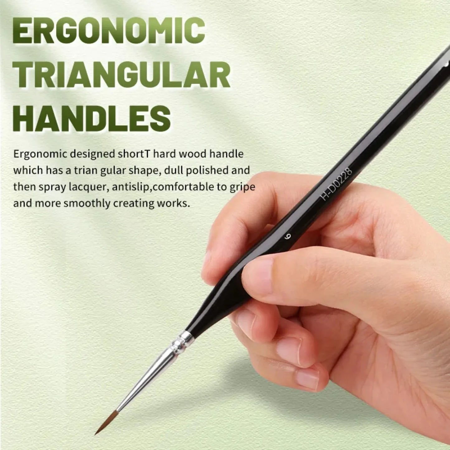 00000 Fine Tip Paint Brush Set for Acrylic, Models, Miniature Detail, Nylon Hair