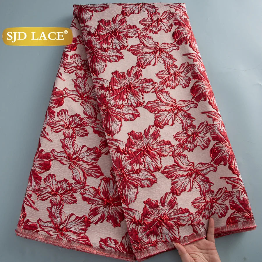 French African Jacquard For Women's Party Dresses 5 yards