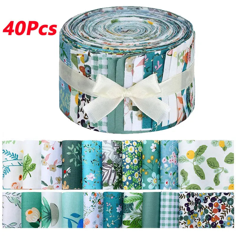 40Pcs Handmade DIY Cotton Craft Fabric Various Patterns Sewing Textiles Family Work Artcraft Fabric Doll Clothes Splicing Cloth