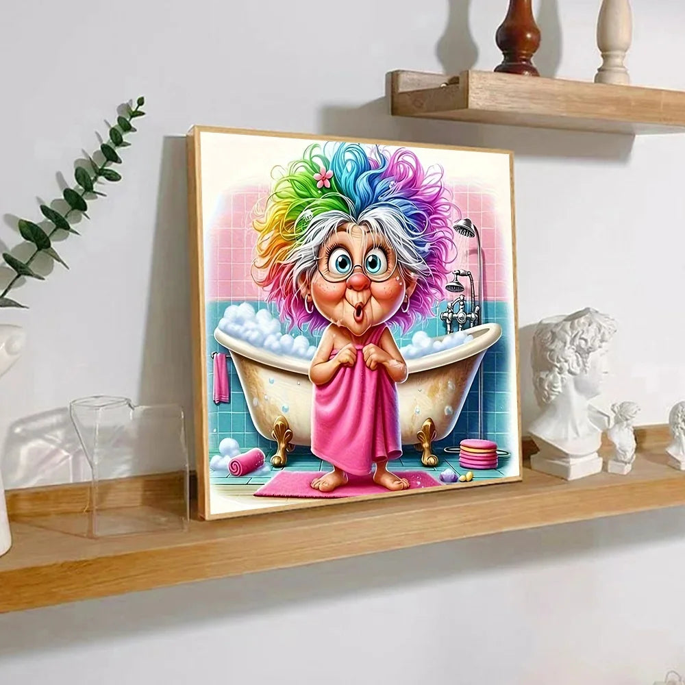 Cartoon Grandma DIY Art Paint By Numbers For Adult Craft Kit