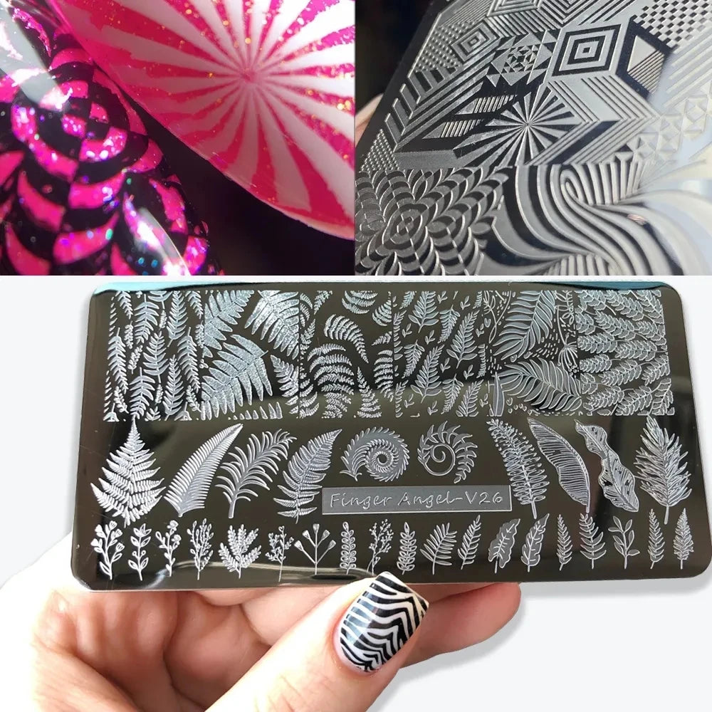 Floral Leaf Nail Stamping Plate Stainless Steel Template for Nail Art