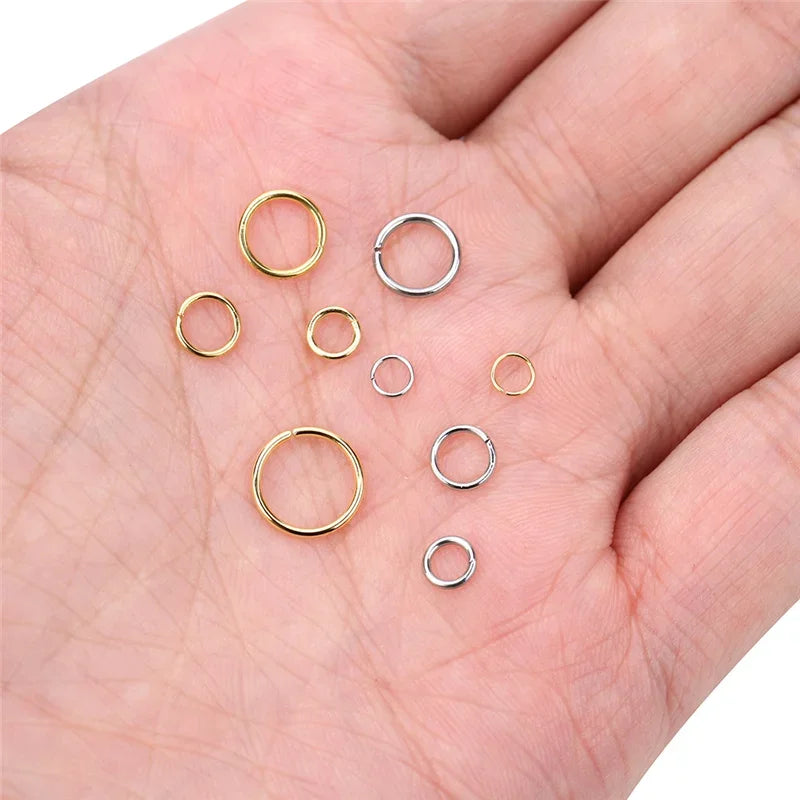 Never Fade Stainless Steel Open Jump Rings 4 5 6 8 10 mm