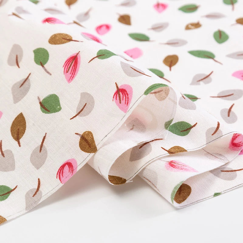 5Pcs Floral & Plaid Cotton Fabric Squares for Sewing & Quilting