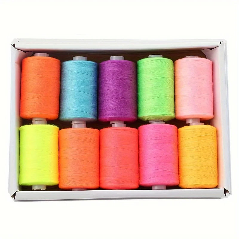 10 Spool Polyester Thread Set – 1000 Yards Each for Sewing & Quilting
