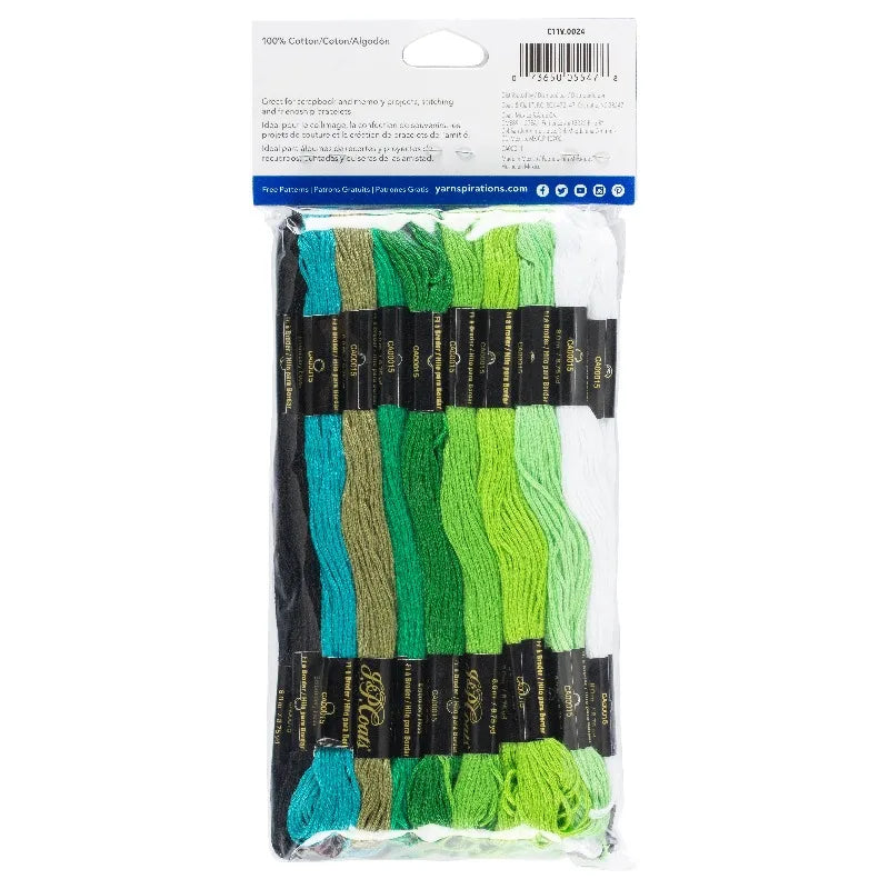 Embroidery Floss Value Pack, Garden Greens,8.75yds,Cotton