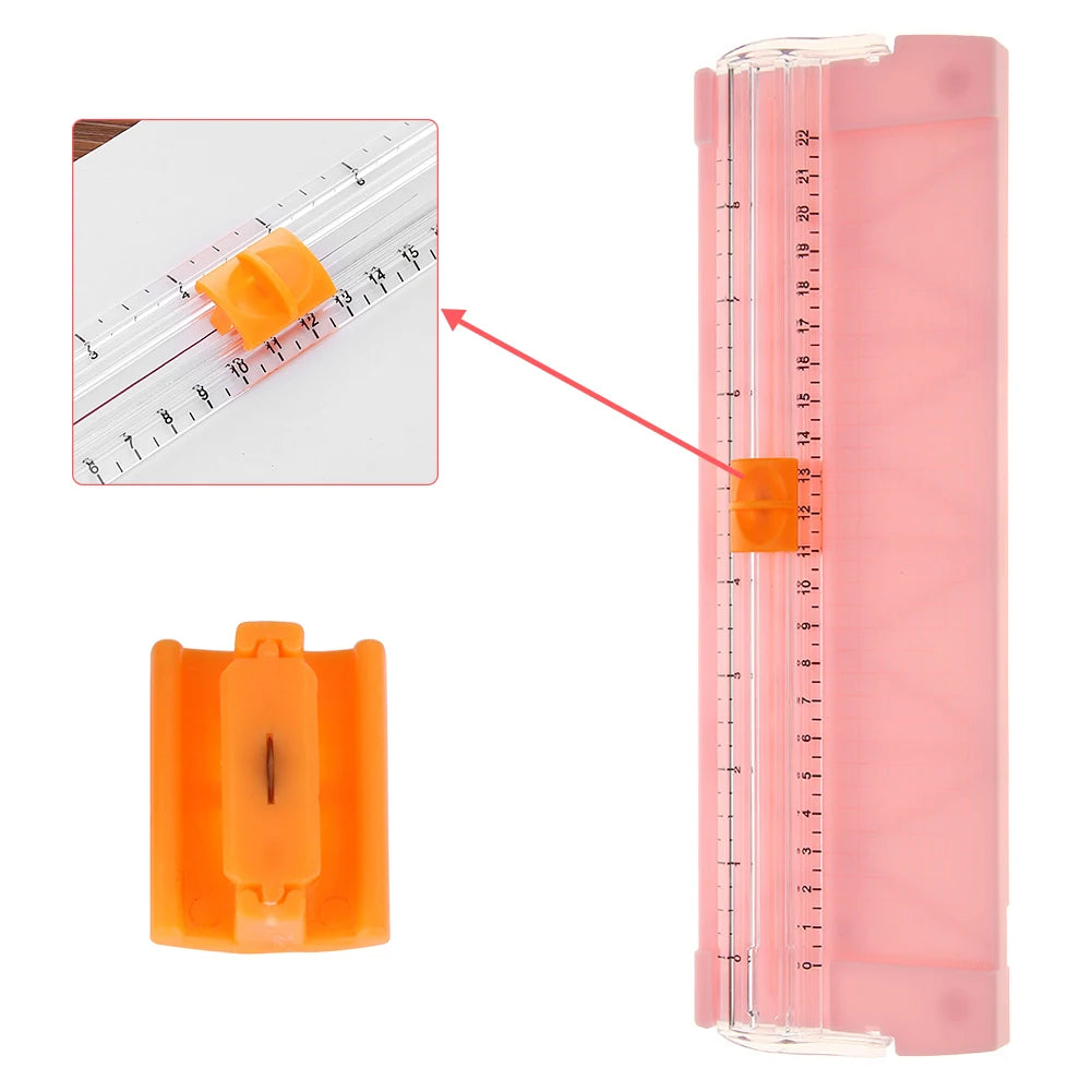 Manual Paper Trimmer Spare Knife Desktop Cutter Metal Blade,  Automatic Security Safeguard for Coupon Craft Photos