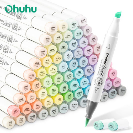 96 Pastel Colors Marker Pen Set Alcohol Art Markers Refillable Dual Tips, Sketching, Drawing,