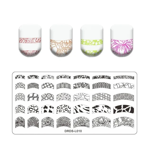 Floral Leaf Nail Stamping Plate Stainless Steel Template for Nail Art
