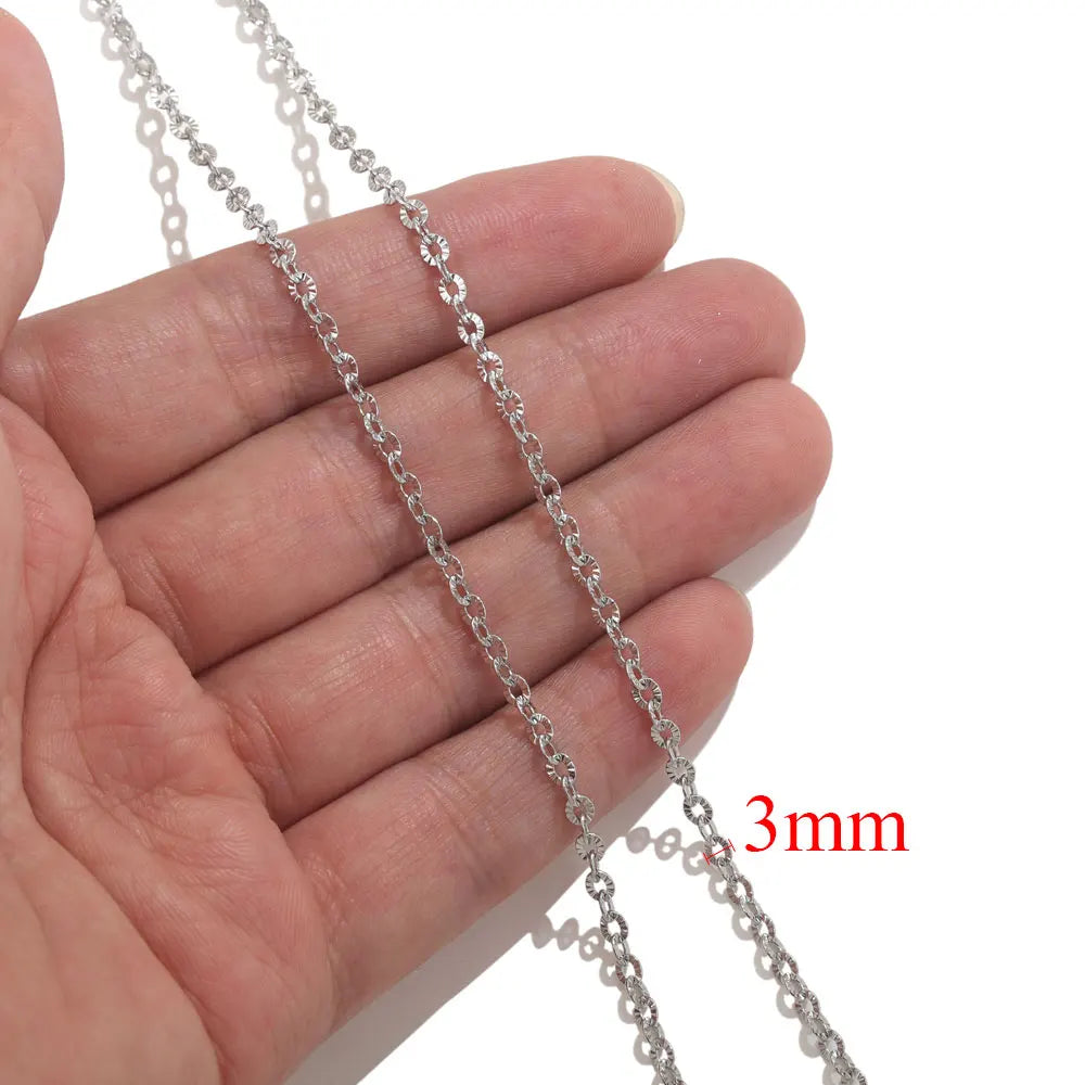 2meters Lips Beads Chain Stainless Steel Cable For Jewelry Making DIY