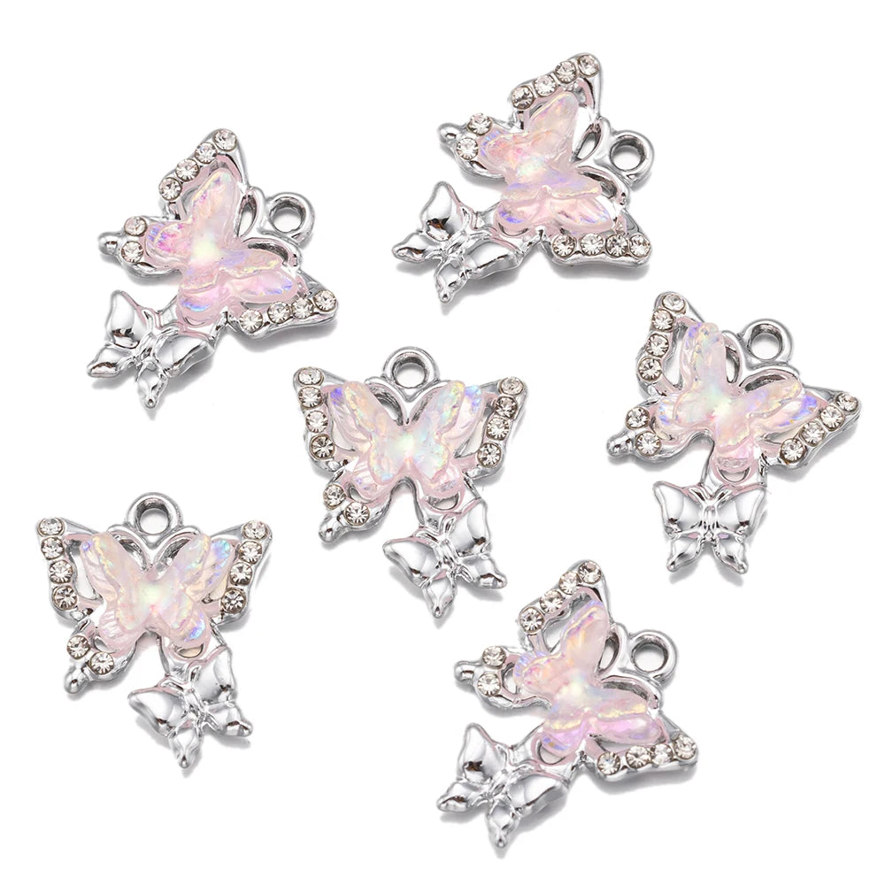 10pcs/Lot Animal Charms Butterfly Shape Pendant, Jewelry Making Accessories