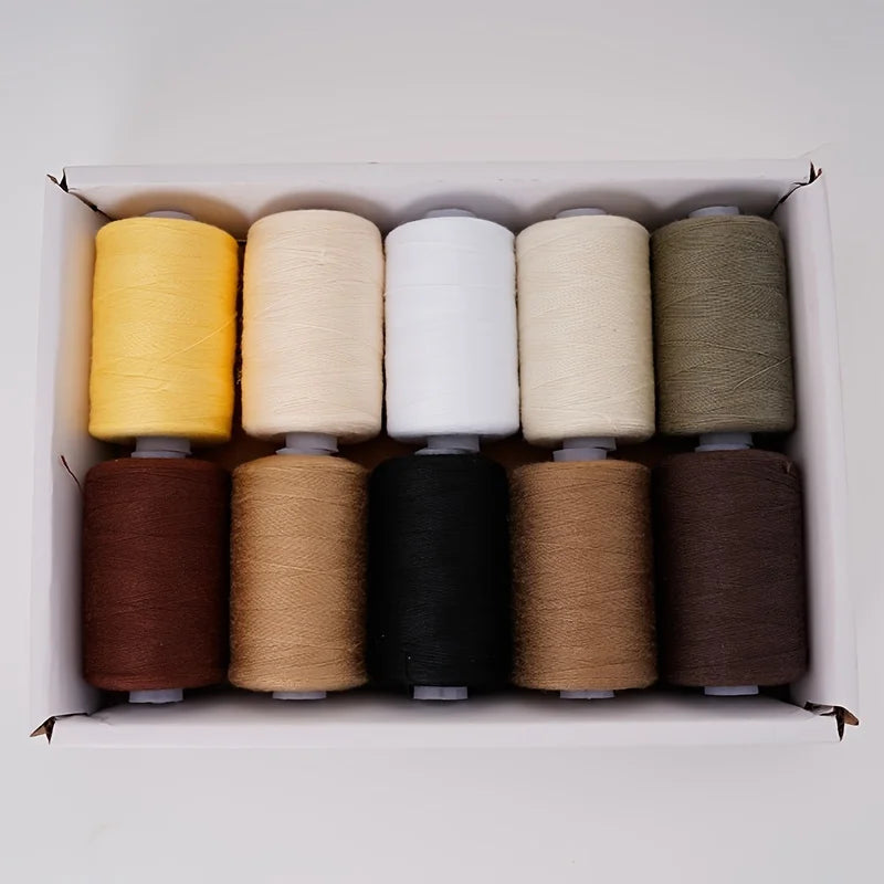 10 Spool Polyester Thread Set – 1000 Yards Each for Sewing & Quilting